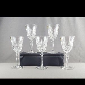 Vivaldi Capri Wine Glasses 9oz 24% Lead Crystal Goblets (Set of 5) Made in Italy